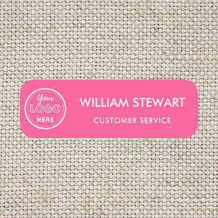 Professionele Aangepaste Logo Hot Pink Medewerker Naamplaatje