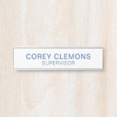 Professionele aangepaste naam Titel Kantoor Blauw  Deurbordje (Voorkant)