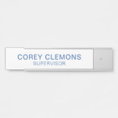 Professionele aangepaste naam Titel Kantoor Blauw  Deurbordje (Voorkant)