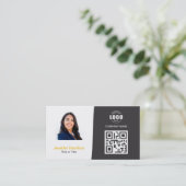 Professionele aangepaste QRCode Foto Geel Geel Visitekaartje (Staand voorkant)