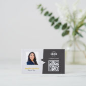 Professionele aangepaste QRCode Foto Geel Geel Visitekaartje (Staand voorkant)
