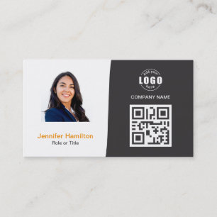 Professionele aangepaste QRCode-fotografie, grijs Visitekaartje