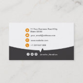 Professionele aangepaste QRCode-fotografie, grijs  Visitekaartje (Achterkant)