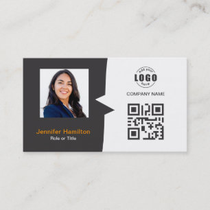 Professionele aangepaste QRCode-fotografie, grijs Visitekaartje