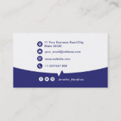 Professionele aangepaste QRCode Photo Blue Visitekaartje (Achterkant)