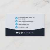 Professionele aangepaste QRCode Photo Navy Blue Bu Visitekaartje (Achterkant)