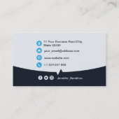 Professionele aangepaste QRCode Photo Navy Blue Bu Visitekaartje (Achterkant)