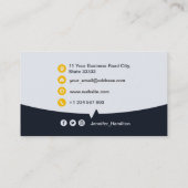 Professionele aangepaste QRCode Photo Navy Blue Ye Visitekaartje (Achterkant)