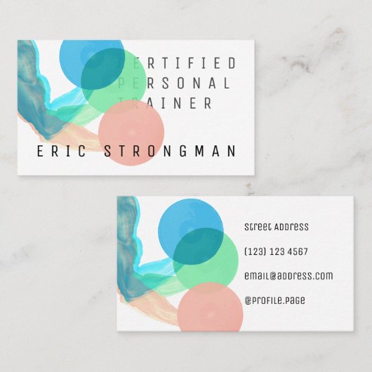 Professionele abstracte gewichtstoename visitekaartje (Voorkant / Achterkant)