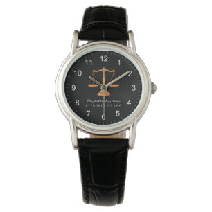 Professionele advocaat advocaat luxe Black Gold Horloge