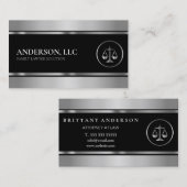 Professionele advocaat bij Law Black & Silver Scal Visitekaartje (Voorkant / Achterkant)