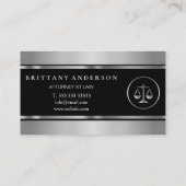 Professionele advocaat bij Law Black & Silver Scal Visitekaartje (Achterkant)