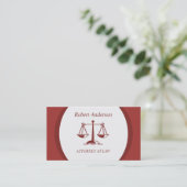 Professionele advocaat bij Law Scales of Justice Visitekaartje (Staand voorkant)