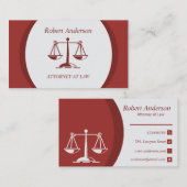 Professionele advocaat bij Law Scales of Justice Visitekaartje (Voorkant / Achterkant)