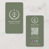 Professionele Advocaat Gerechtelijke Schaal QR Cod Visitekaartje (Voorkant / Achterkant)
