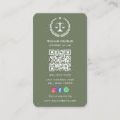 Professionele Advocaat Gerechtelijke Schaal QR Cod Visitekaartje (Achterkant)