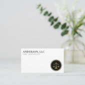 Professionele advocaat op de zwarte schaal visitekaartje (Staand voorkant)