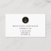 Professionele advocaat op de zwarte schaal visitekaartje (Achterkant)