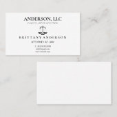 Professionele advocaat op de zwarte schaal visitekaartje (Voorkant / Achterkant)