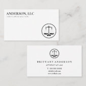 Professionele advocaat op de zwarte schaal visitekaartje (Voorkant / Achterkant)