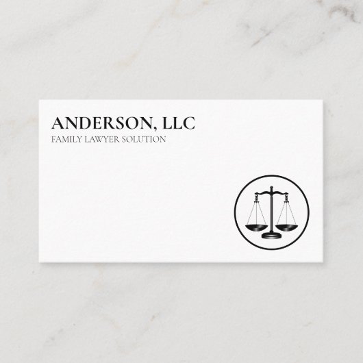 Professionele advocaat op de zwarte schaal visitekaartje (Voorkant)