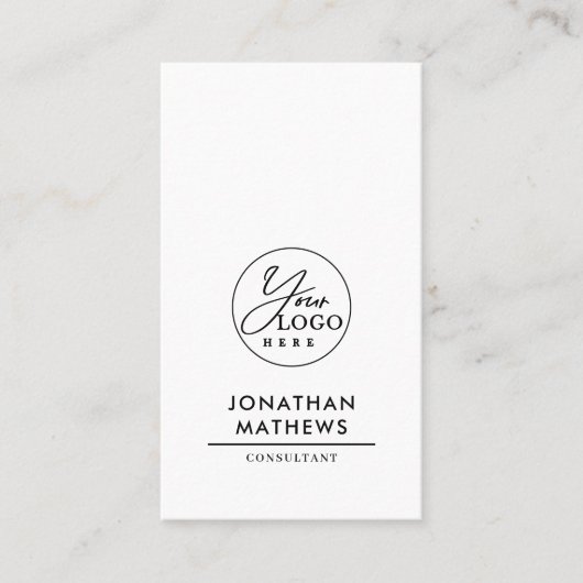 Professionele algemene platte witte Logo QR-code Visitekaartje (Voorkant)