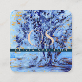 Professionele artistieke boom, monogrammen QR Vierkante Visitekaartje