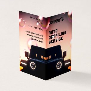 Professionele auto bij schemering afbeelding visitekaartjes