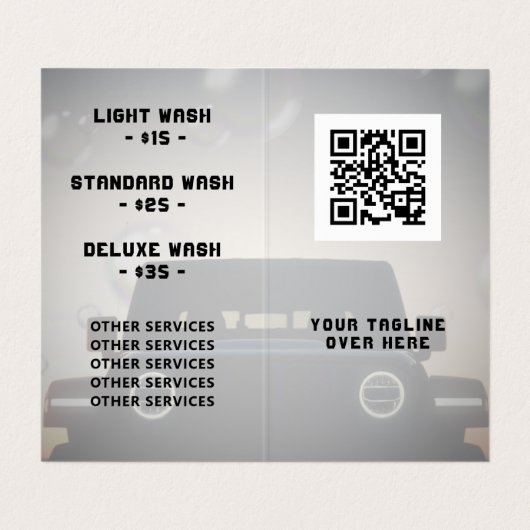 Professionele auto bij schemering afbeelding visitekaartjes (Binnenkant ongevouwen)