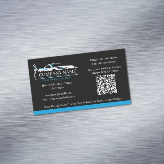 Professionele Auto Body Paint Shop Automobiel Magnetisch Visitekaartje (Voorbeeld)