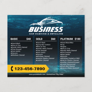 Professionele Auto Detailing Auto Wassen Prijs Pak Flyer