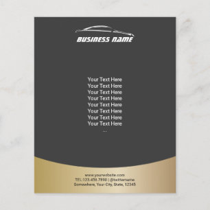 Professionele auto met automatische informatie ove flyer