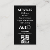Professionele Auto Reparatie Shop QR Code Visitekaartje (Achterkant)