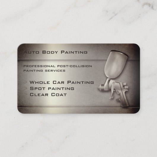 Professionele automatische lichaamsverf | Sepia Visitekaartje (Voorkant)