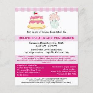 Professionele Bake Sale Fondsenwerving Flyer