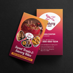 Professionele bakkerij winkel Sweet Treats banketb Visitekaartje