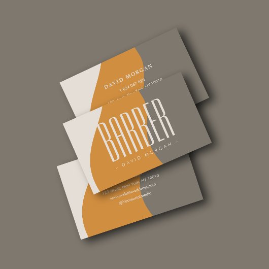 Professionele Barber Earth Tones Rustiek Visitekaartje