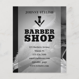 Professionele barber stijl met logo flyer