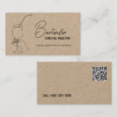 Professionele Bartender Custom QR Visitekaartje (Voorkant / Achterkant)