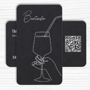 Professionele Bartender Custom QR Visitekaartje