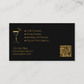 Professionele Bartender elegant ontworpen Visitekaartje (Achterkant)