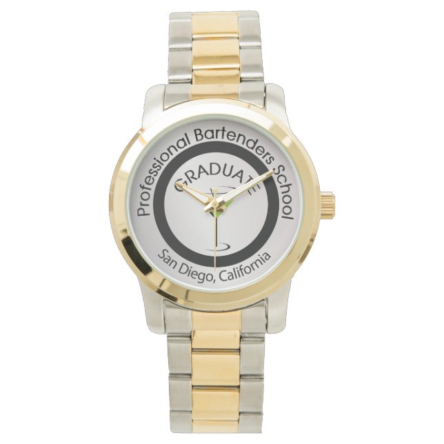 Professionele Bartenders School Afstuderen horloge (Voorkant)