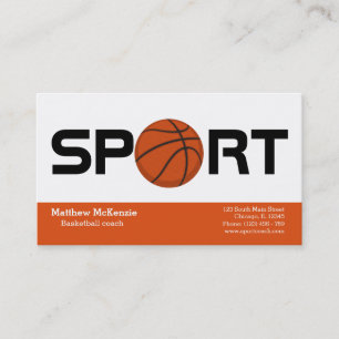 Professionele basketbal coach speler visitekaartje