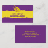 Professionele basketbalcoach geel visitekaartje (Voorkant / Achterkant)