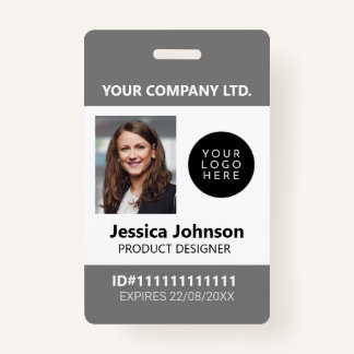 Professionele bedrijfsmedewerker Foto ID Logo QR Badge