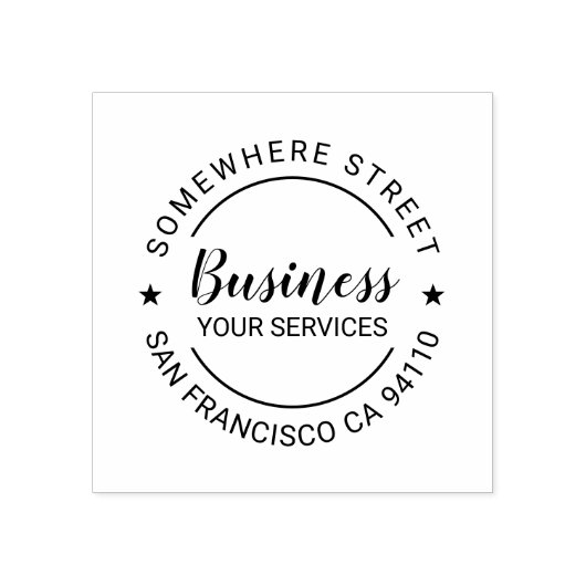 Professionele bedrijfsnaam Adres Rubberstempel (Afrduk)