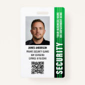 Professionele beveiliger ID Foto Groen Badge (Voorkant)
