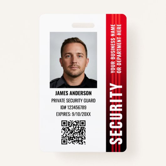 Professionele beveiligingsbeambte ID Foto rood Badge (Voorkant)