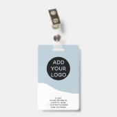Professionele bewerkbare blauwe fotocode van verpl badge (Achterkant met clip)