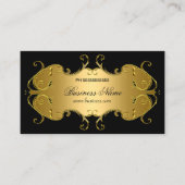 Professionele Black Gold Elegant Business Visitekaartje (Voorkant)
